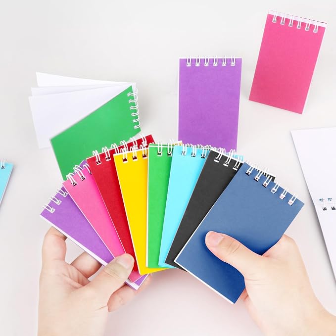24 Pack Mini Notebooks for Kids Small Spiral Journal Notepads Party Favor | 3.9x2.4 Colorful Pocket Writing Memo Note Pads with 15 Lined Pages for Men Women Work Home Office Classroom Travel Supplies