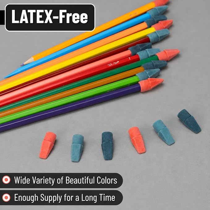 Mr. Pen- Pencil Erasers Toppers, 30 Pack, Colorful | Mr Pen Erasers for Pencils