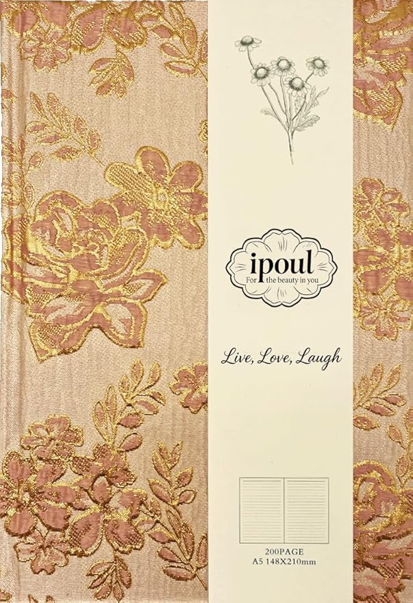 Hardcover Journal, Flower Notebook, A5, 6x8, Lined Pages, Lay-flat, Beautiful Journal for Women, Journal for Writing, Personal Notebook, Self Care Journal, Plum Blossom, Pink, Wintersweet