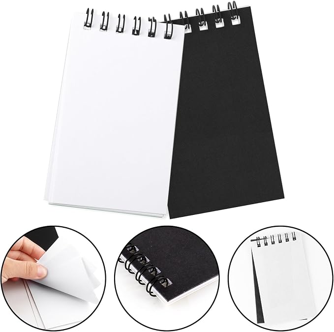 12 Pack Mini Pocket Notebooks Black Mini Spiral Notebooks with Lined Pages | 3.9x2.4 Small Journal Notepads Memo Pads Party Favor for Kids Men Women Work Office School Travel Supplies