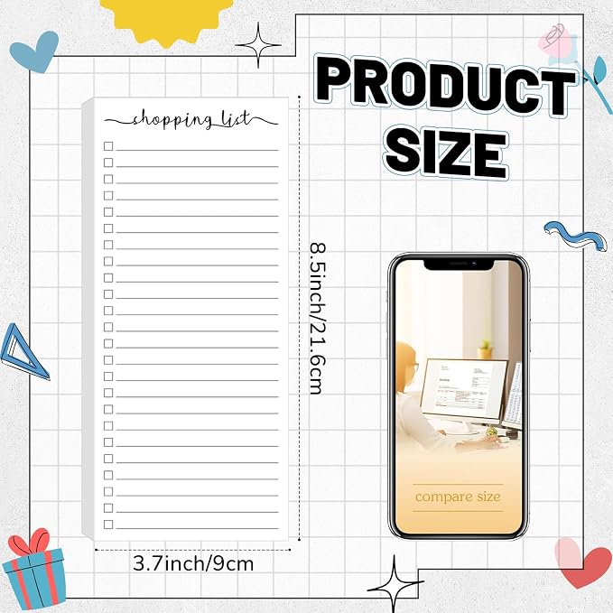 Censen 10 Pack 500 Sheets to Do List Notes Daily Checklist Notepad with 50 Sheets Undated Memo Pad Color Block Shopping List Weekly Plan Notepad Organizer Planners(White,Shopping)