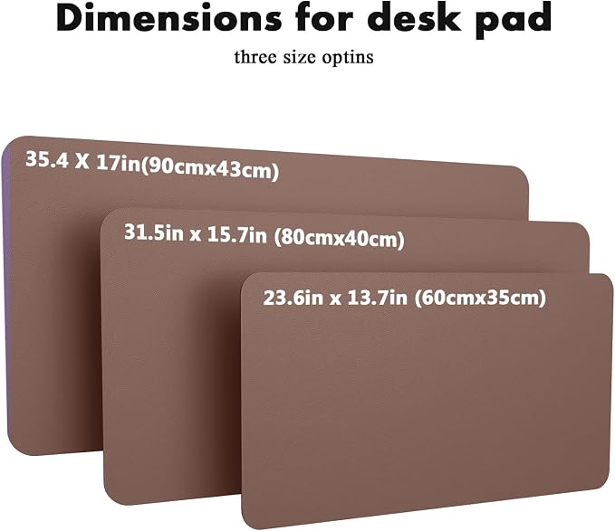 YSAGi Double-Sided Desk Pad, 35.4"x17"Leather Desk Mat, Eco Cork Desk Pad Protector,Large Mouse Pad,Waterproof Desk Blotter for Office/Home(Chocolate)