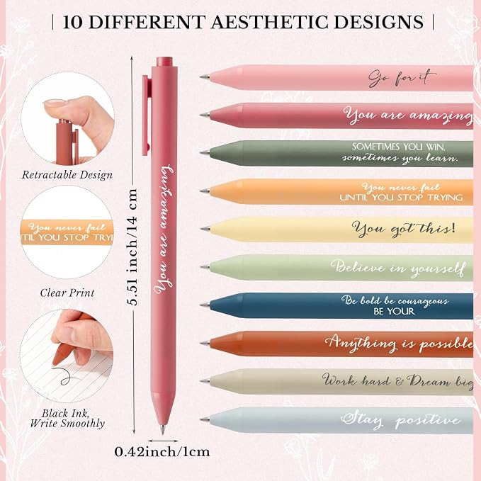 Resurhang 40 Pcs 20 Sets Inspirational Small Spiral Notebooks Pens, Morandi | Back to School Gifts for Teacher Students, Employee Appreciation Gifts Bulk, Mini Flower Pocket Journals, for Office Staff