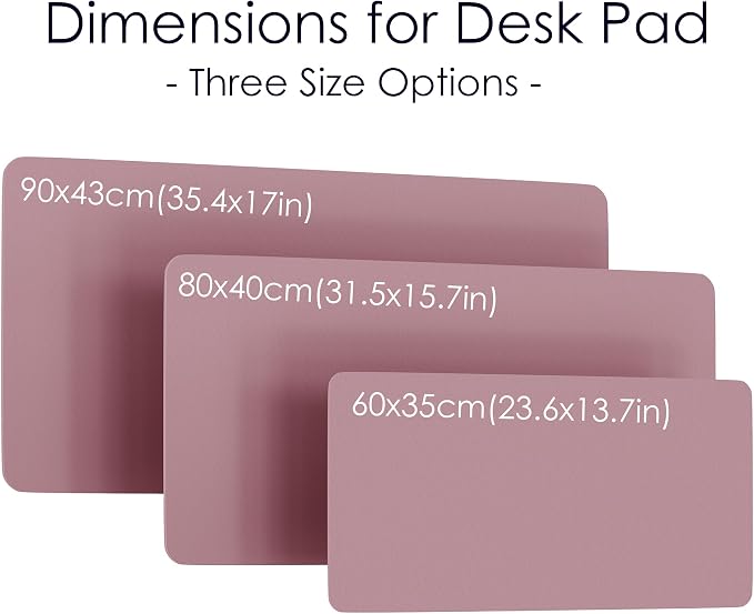 Leather Desk Pad Protector, Waterproof Mouse Pad, PU Desk Mat, Office Desk Cover, Desk Writing Mat for Office/Home/Work/Cubicle (Purple/Pink) 23.6x13.7 in