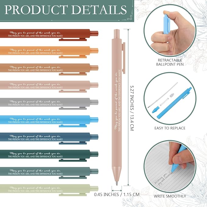 Tellingyou 20 Sets Difference Maker Employee Appreciation Gift for Coworker to Do List Notebooks with Ballpoint Pen Note Pads Journal Back to School for Teacher Nurse Staff Team (Healing Colors)