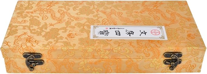 I-MART Chinese Calligraphy Set for Beginners with 4 Brushes, Ink Stone, Ink Stick, Red Ink Paste, Seal, Porcelain Water Bowl, Brush Holder, Calligraphy Kits for Beginners and Sumi Painting