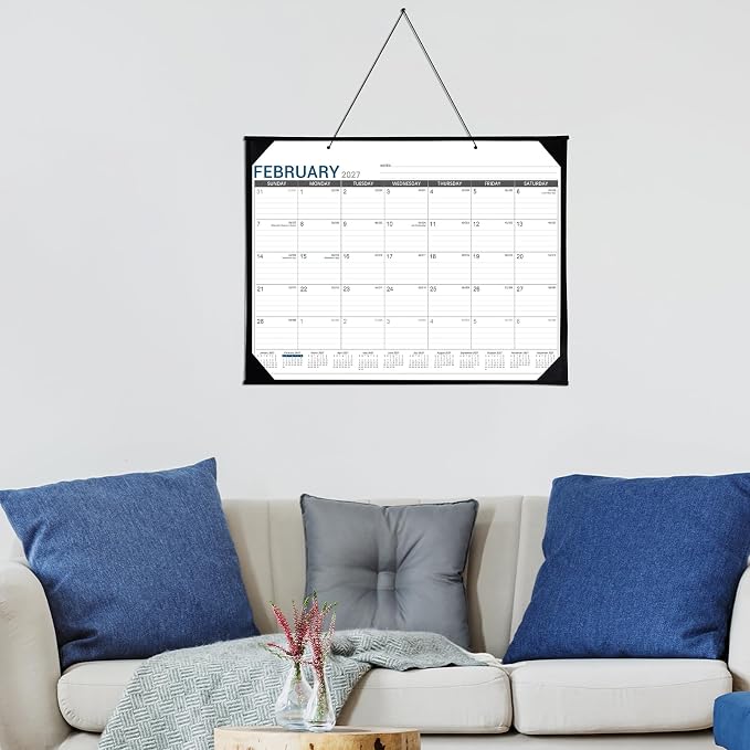 2026-2027 Desk Calendar - Roll Packaging Desk Calendar 2026-2027, Jul. 2026 - Dec. 2027, 22"x17" Desktop Calendar, Corner Protectors
