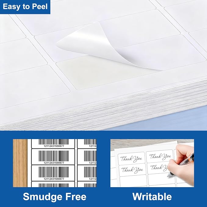 [50 Sheets 1500 Labels] PAPRMA 1” X 2-5/8” Address Mailing Label for Envelope 30-up Labels White, Printable Sticker Sheet for Laser Inkjet Printer