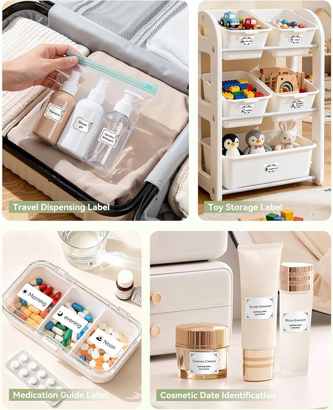 NIIMBOT B1 Label Maker Machine with 3 Tapes, 50x30mm White/34×34mm ColorfulB/50x80mm Clear, Bluetooth Thermal Label Printer for Small Business,Office,Home,School (Green, 1 Printer+3 Roll Label)