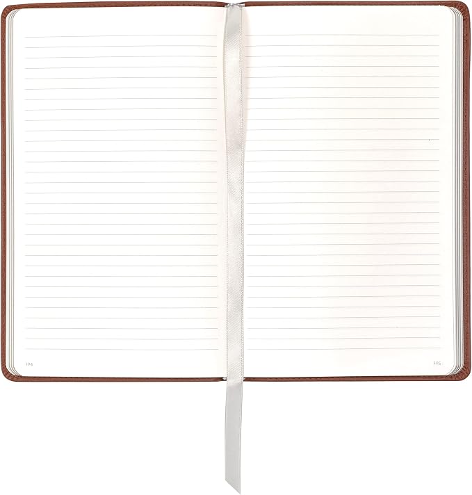 Classic Leather Notebook Writing Journal, Softcover, Narrow Ruled, Table of Contents and Numbered Pages