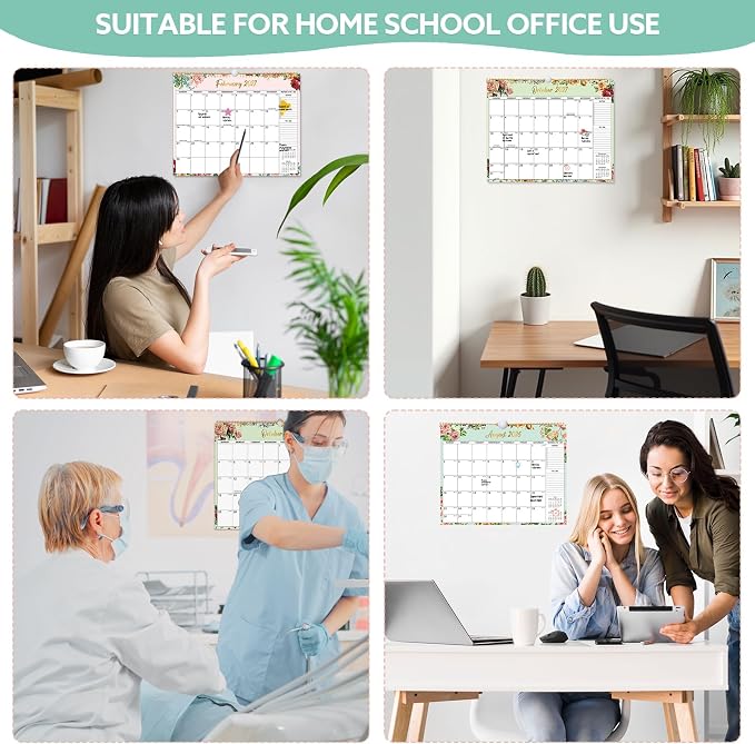 2026-2027 Wall Calendar, 14.5" x 11.8" 18 Month Watercolor Floral | July 2026-December 2027 120Gsm FSC-Certified Paper Monthly Calendar, Twin-Wire Binding, Ruled Blocks, Holiday Reference