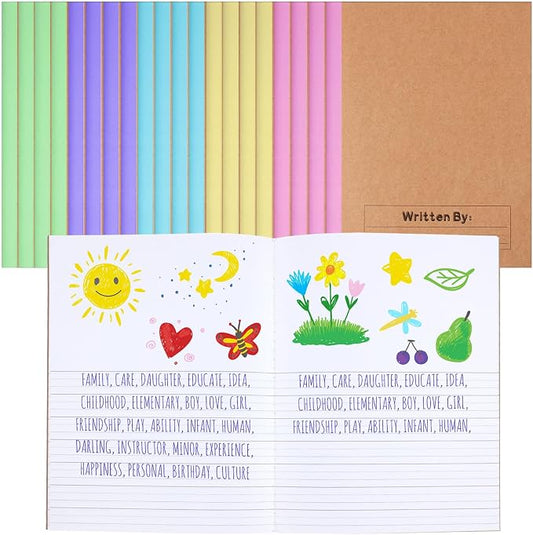Henoyso 20 Pack Primary Composition Notebook, 9-3/4" x 7-1/2", Kids Primary Journal, K-2 Writing Notebook for Kids Student Draw Write Story Journal Half Blank Books(Macaron Color)