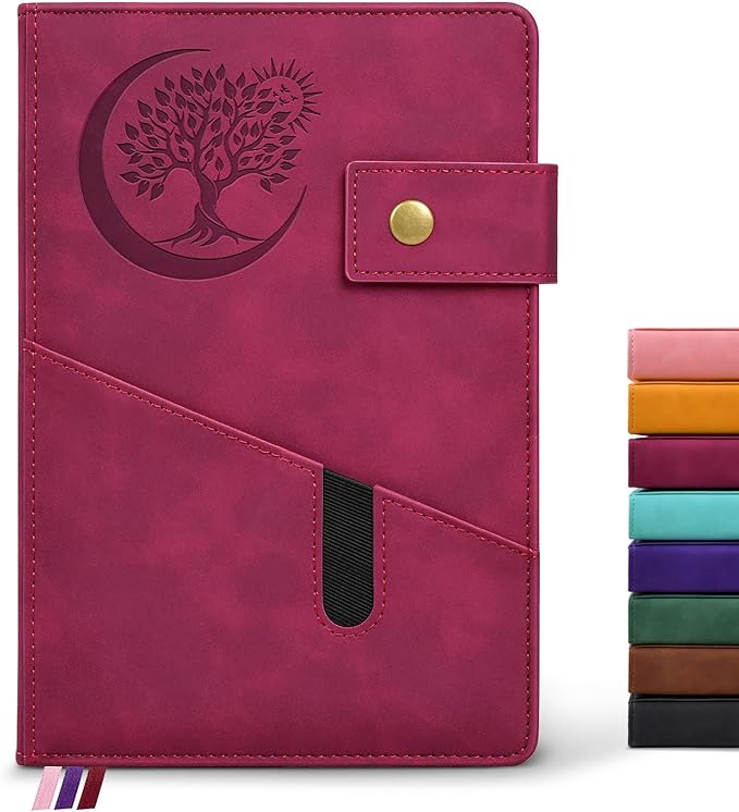PAIBAS Lined Journal Notebook for Men, A5 Leather Journals for Writing Women, Hardcover Notebooks for Work,School,Note Taking,Travel,Business,Personal daily Diary,200 Page College Ruled (5.9" x 8.4")