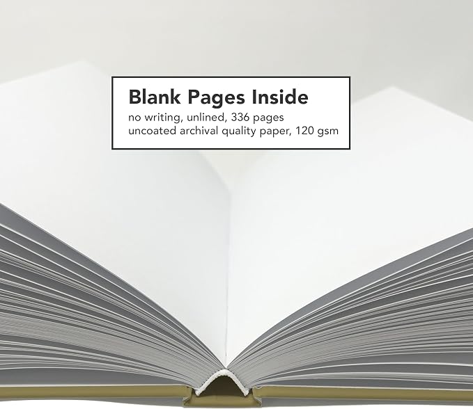 CovoBook™ Blank Hardcover | Premium Sketchbook Journal Guest Book | Photo Prop Home Decor (Gold, Size 9)