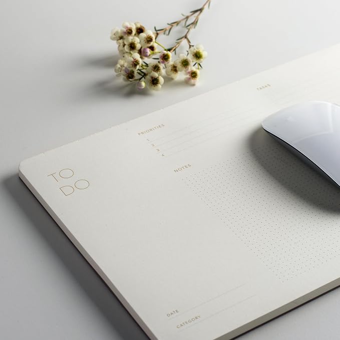 Pinesman - Elegant To Do List Notepad with Mouse Pad Feature, 3 Pack, 11.22" x 7.87", 50 Tear-Off Sheets (50 Each), Gold Foiled, Daily Planning, Eco-friendly To Do List Planner, FSC™ Certified To Do List Notebook for Work