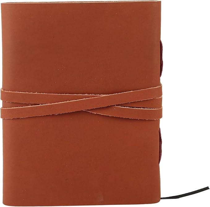 KomalC Handmade Leather Journal | Writing Notebook Diary | Bound Daily Notepad For Men & Women Unlined Paper Medium, Writing Pad for Artist, Sketch