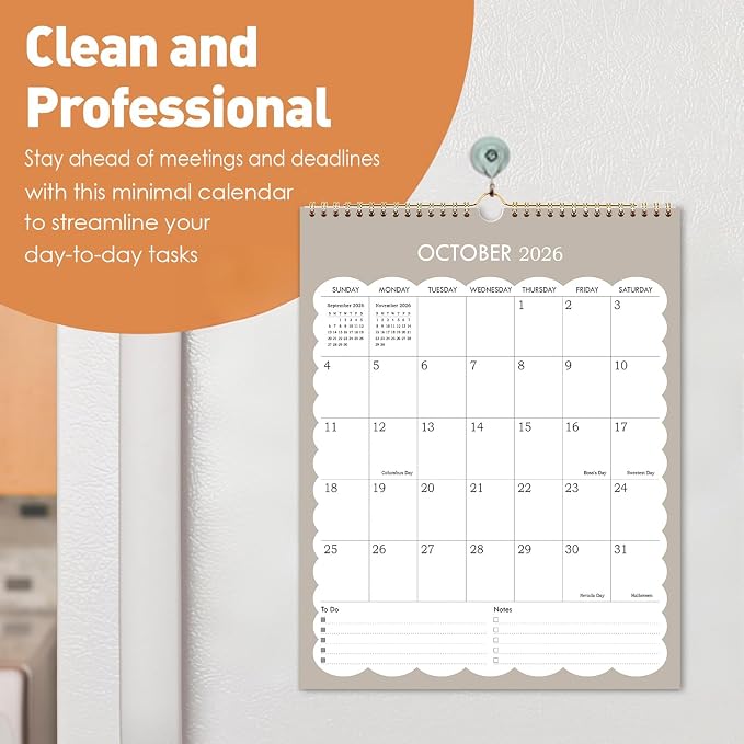 2026-2027 Wall Calendar - 2026 Vertical Wall Calendar Runs from Now to June 2027, 11.5" x 14.5", Strong Twin-Wire Binding, Thick Paper, Modern Calendar for Office, School, Home
