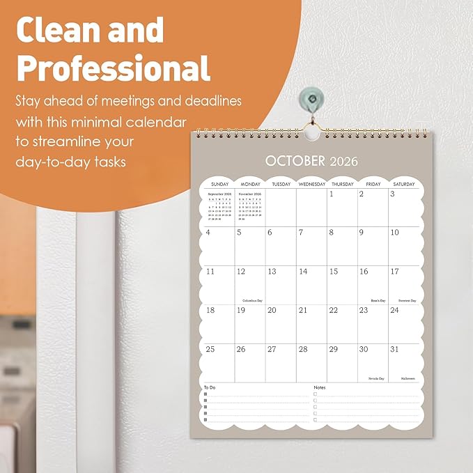 2026-2027 Wall Calendar - 2026-2027 Vertical Calendar Runs from Jul 2026 - Dec 2027, 11.5" x 14.5", Strong Twin-Wire Binding, Thick Paper, Hanging Calenar for Office, School, Home