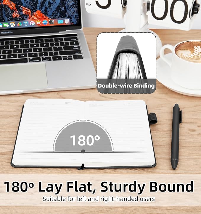 3 Pack Pocket Journaling Notebooks, A6 Small Notebook Total 360 Pages Journaling Notebooks For Note Taking Journals For Writing Mini Note Pads With Pen Holder 100 GSM Thick Paper(3 Black)