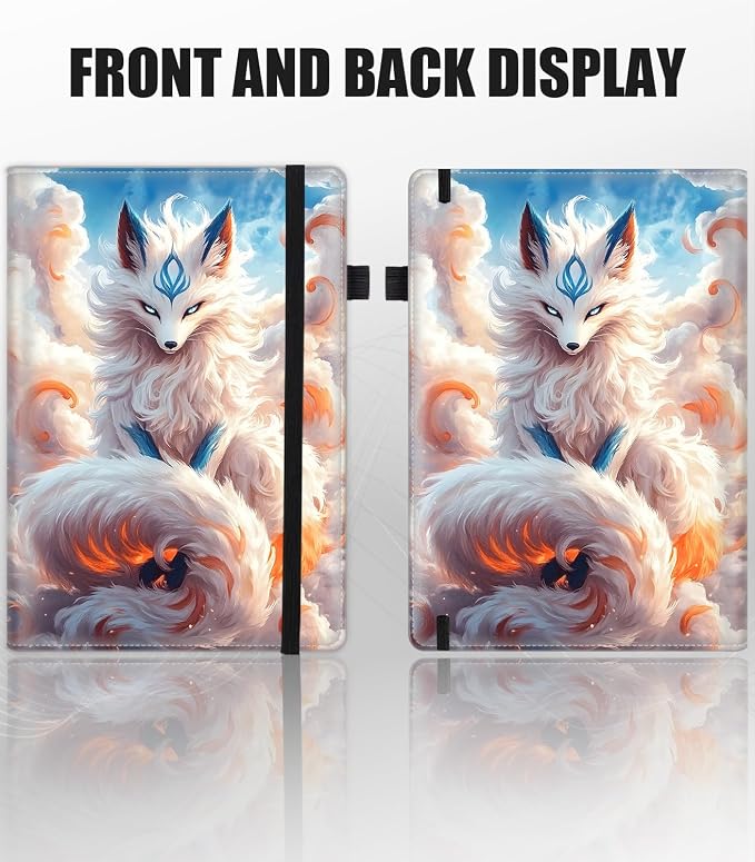 Hardcover Executive Notebooks, A5 PU Leather Lined Journal Notebook, 200 Pages Thick Paper Subject Notebooks for School,Work,Home Writing Business Notebook, Diary Book ，Fox Kitsune Japan