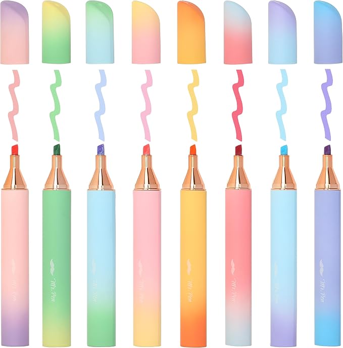 Mr. Pen- Glitter Highlighters, 8 Pack, Sunshine Colors | Chisel Tip Glitter Highlighter Markers for Journaling, Notes, Planners & Creative Highlighting