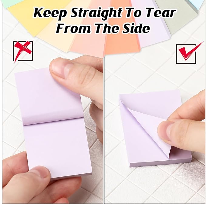 120 Pads Sticky Notes Bulk 1.5 x 2 Inch Mini Self Stick Note Small Assorted Bright Colors Paper Memo for Office School Notebook Supplies 50 Sheets/pad (Pastel Color)