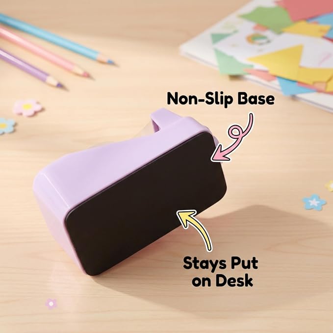 Tape Dispensers,Purple/Pink Tape Dispenser,Tape Dispenser Desk with Stable Weighted Base,Easy One-Hand Use for Scrapbook,Duct Tape & Packing Tape,Ideal for Vision Board Supplies,Office&School Supplies