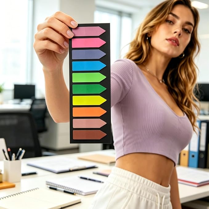 Ericter Arrow Sticky Tabs 1200PCS Writable Repositionable Translucent PET Page Markers Book Tabs Index Flags, Book Annotation Tabs for Notebooks Study Office School Supplies