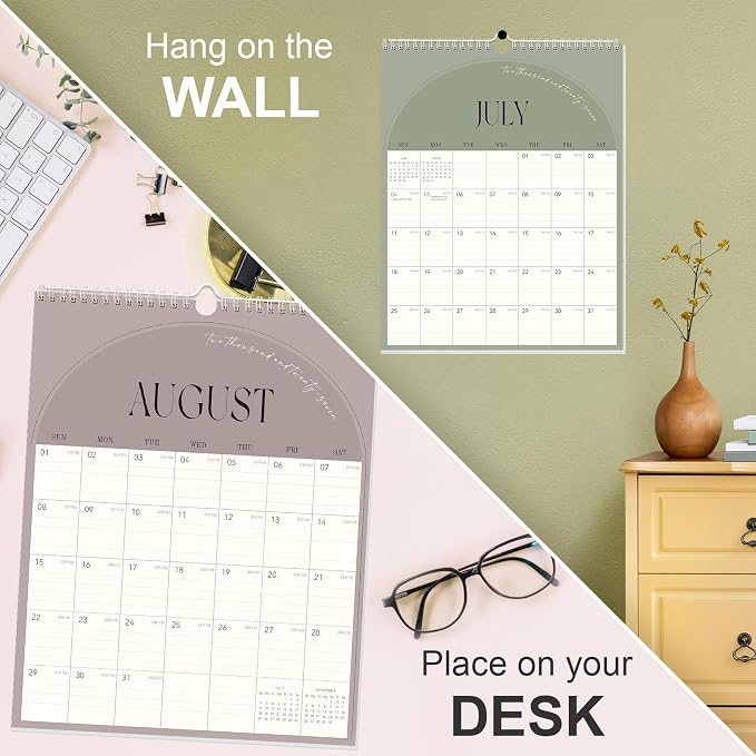 Guasslee Wall Calendar 2026-2027, Vertical Wall Calendar 2026, Jun. 2026-Dec. 2027, 19-Month Paper Calendar Spiral Bound, Monthly Planner Wall for Office School Home Easy Organizing, 14" X 11