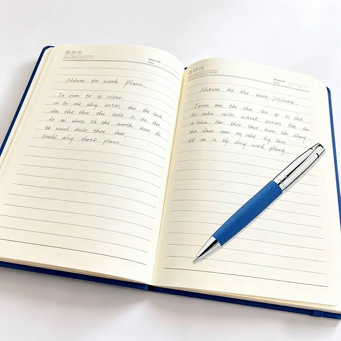 A5 Lined Journal Notebook Gift Set - Hardcover Diary with Executive Pen & Elastic Pen Loop, 192 Pages 80gsm Thick Ruled Paper for Women & Men, Business, Travel & School Writing