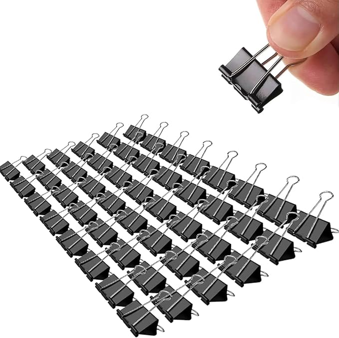 Small Binder Clips, 288 Pack, 3/4 Inch, Standard 19mm, Black, Paper Clips, Fold Clamp, Capacity 0.31 Inch, Micro Office Clips, Shool and Office Supplies