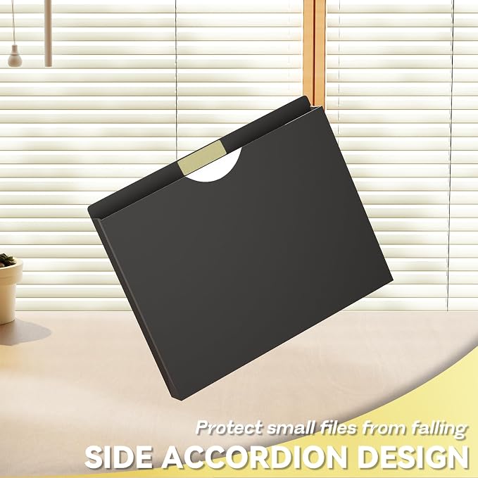 Plastic 1 Inch File Jackets Letter Size,Black Expansion Pocket | 12 Pack Reinforced Manilla Pocket Folders,Poly Expandable File Jacket for Documents,Heavy Duty Files with Straight Cut Tabs