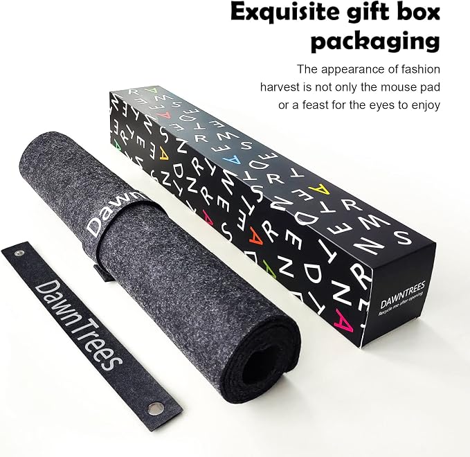 Large Felt Desk Mat,39.4''x19.69'' Non-Slip Full Keyboard and Mouse Pad,Computer Desk Mat for Home and Office,100x50CM Felt Desk Pad Protector (Dark Gray)