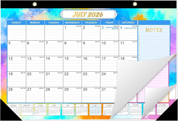 GuassLee Desk Calendar 2026-2027 - 19 Monthly Calendar from Jun. 2026 to Dec. 2027, 11.5"x17" Large Desktop Calendar with Thick Paper, Corner Protectors for Desk Home Office Easy Planning