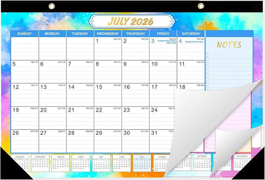 GuassLee Desk Calendar 2026-2027 - 19 Monthly Calendar from Jun. 2026 to Dec. 2027, 11.5"x17" Large Desktop Calendar with Thick Paper, Corner Protectors for Desk Home Office Easy Planning