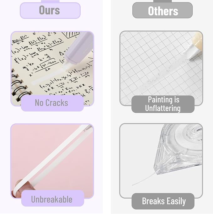 Mr. Pen- Aesthetic Correction Tape, 0.2" x 197", 6 pcs, Pastel Colors | Cute Correction Tape