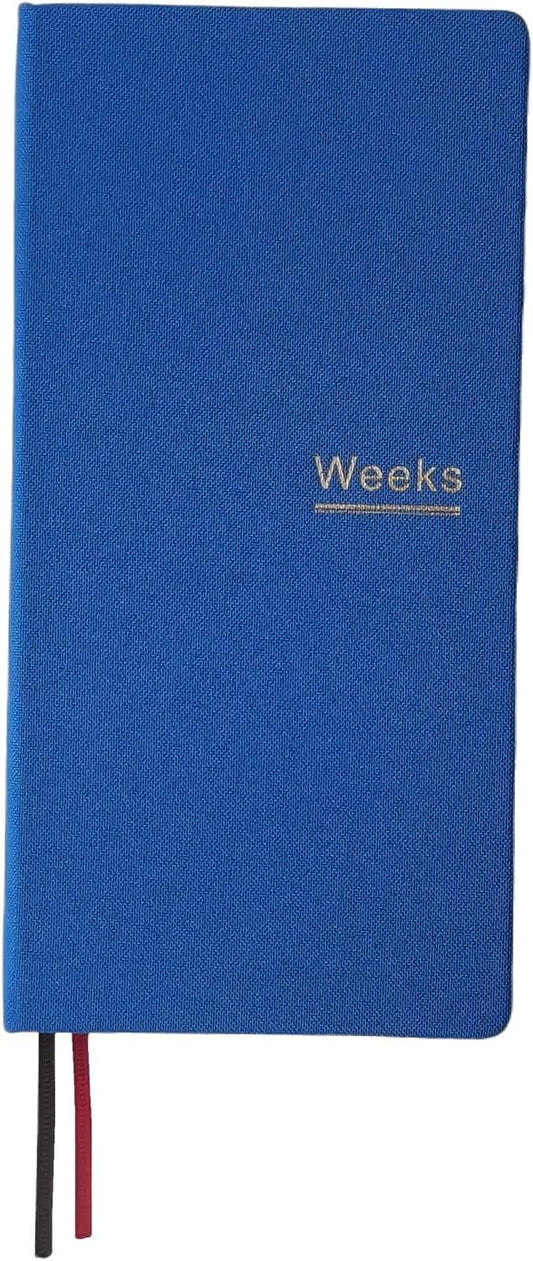 Undated Weekly Planner Notebook Pocket Organizer Appointment Book Journal Notebook A6 Week Plan Notepad (Blue)