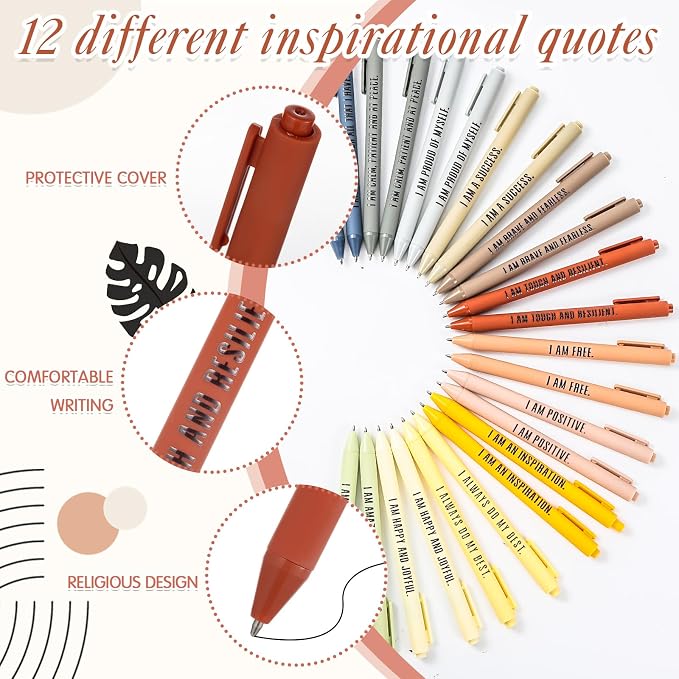 Mooliwe 72 Pcs Positive Affirmation Gift Set Gratitude Notebooks with Pens Small Bags Motivational Encouragement Notepads Daily Affirmations Journal for Women Stress Relief Self Care (Rainbow)