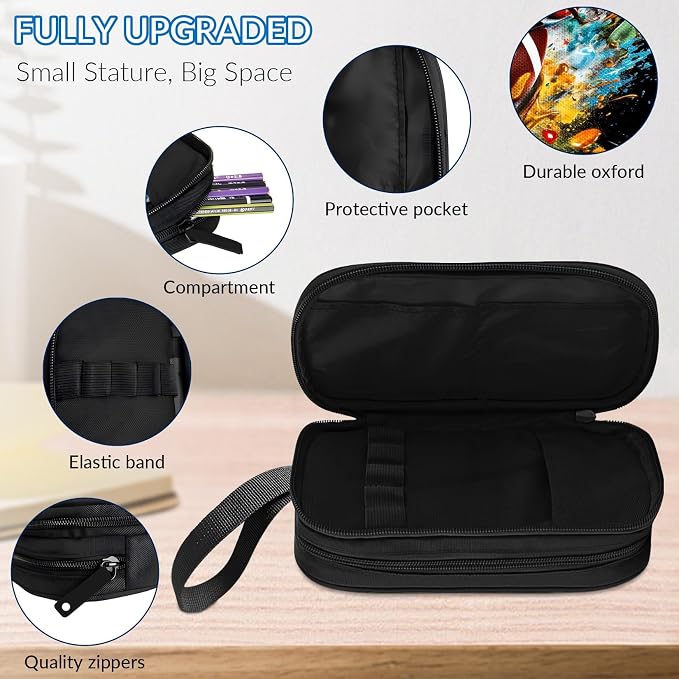 TILYTADLY Large Pencil Case for Boys - American Football Boys Pencil Pouch with Zipper Compartments - Big Capacity Pen Box Pen Bag Organizer with Keychain for Kids Teens School