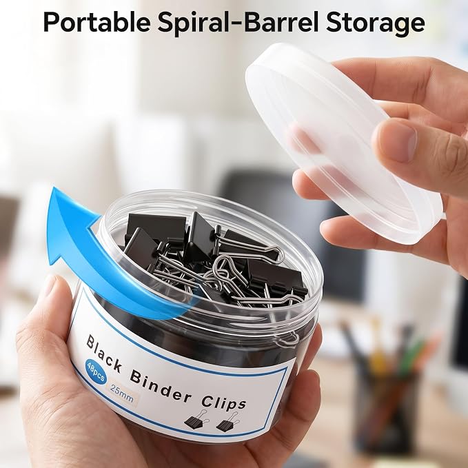 228 PCS Binder Clips Assorted Sizes, Extra Large Medium Small Mini and Micro, Metal Paper Binder Clip Black,Paper Clamps, 6 Sizes for Office Supplies, School and Home