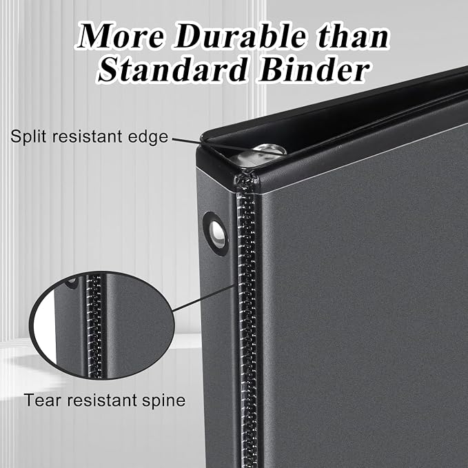 (50 Pack) 2 Inch Binders 3 Ring Hardcover Binders in Bulk with Clear View Cover, Pockets for Classroom, Office, Portfolios | Bulk School, Teacher, Office Supplies (Black Only Pack)