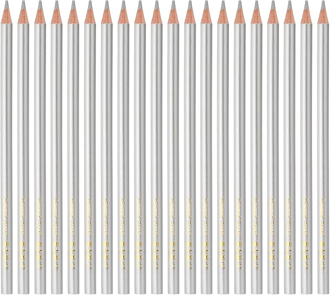 PATIKIL Silver Colored Pencils Set,20 Pcs Oil Color Pencils Wooden Coloring Drawing Pencil for Artists Art Painting