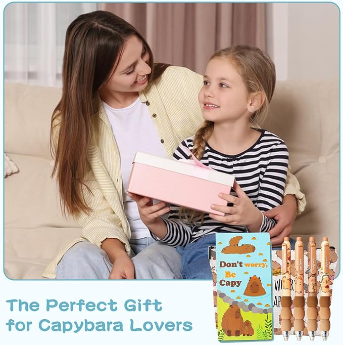 School Supplies for Girls, Cute Capybara Stationery Set with Pencil Case, Pens & Sticky Notes Set, Capybara Gifts Party Favor for Girls Stationery School Office Supplies (Capibara)