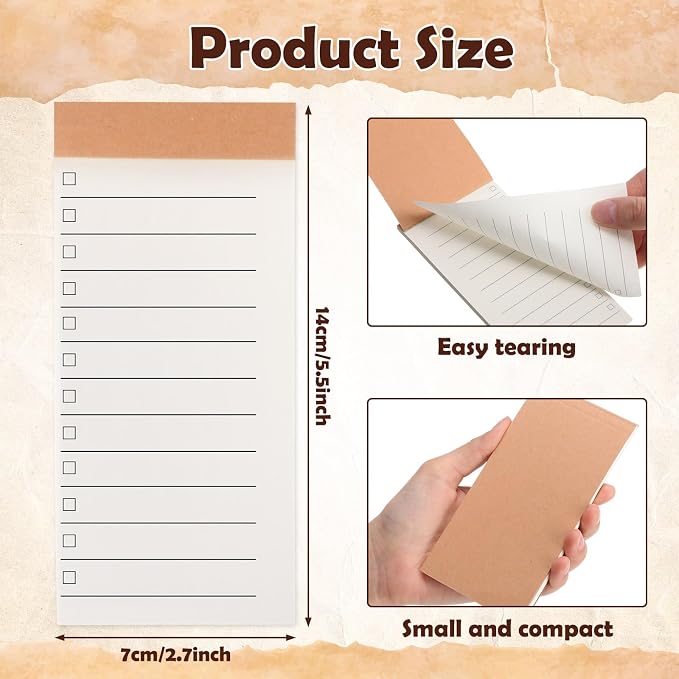 Eaasty 50 Pack Bulk Mini To Do List Notepads with Kraft Cover 5.5" x 2.7" Lined Tear-off Memo Pads Small Pocket Checklist Notebooks for Office, Teacher, Grocery Lists, Planning and Organization