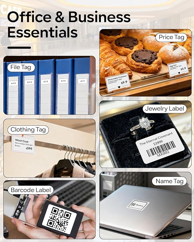 [90 pcs] Phomemo Labels M110, 1.97''x3.15'' (50x80mm) | for M110/M220/M100/M221/M250 Label Printer,Removable Adhesive Thermal Label for Clothing, Logo, Ingredient, Barcode, Address