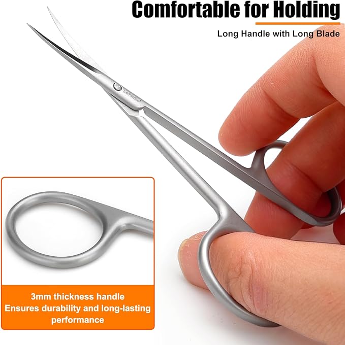 LePinko Cuticle Scissors, UPGRADED Fine Tip, for Manicure and Pedicure, Gifts for Men Women