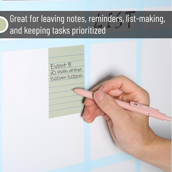 Mr. Pen- Lined Sticky Notes, 3" x 4", 6 Pads, 60 Sheets/Pad | Sticky Notes with Lines, Ruled Post Stickies, Memo Pads, Self-Stick Note Pad for Office, School, Home, Study