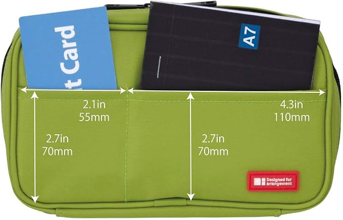 LIHIT LAB Large Capacity Triple Zipper Pencil Case For School Office College, Big Capacity 8 Compartments Pencil Bag Holder Adults Teen Boys Girls, Travel Cosmetics Storage, Jet Black (A7556-124)