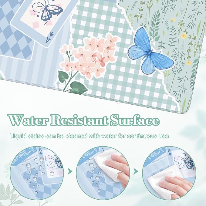 iCasso Floral Computer Mouse Pad, Desk Mat for Desktop, Keyboard and Mouse Pad, Non-Slip Mousepad with Smooth Surface, Cute Desk Accessories for Home Office Dorm