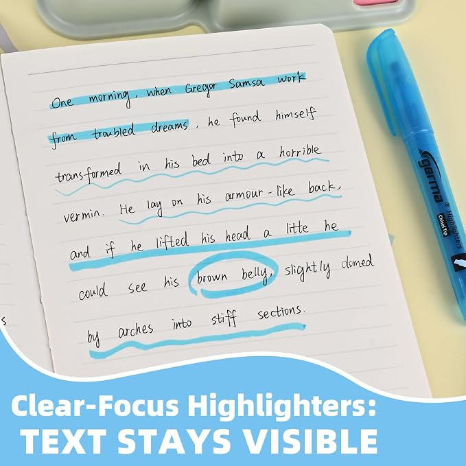 Cgerma Blue Highlighters 30 Pack, Chisel Tip Highlighter Bright Color, Dry Quickly, Smudge Proof Perfect for Students Adults Studying, Organizing, Coloring, Highlighting in Classroom, School, Office